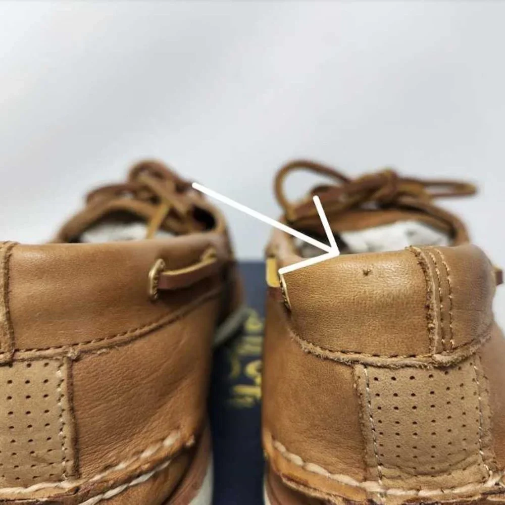 Men's 8 Sperry Gold Cup Authentic Original 2-eye boat shoes soft tan leather